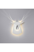 Lampa ścienna JELEŃ biała - LED, stal węglowa - King Home